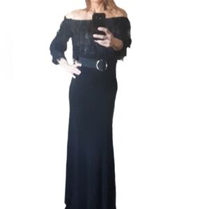 Rare Zara Black Off-Shoulder Fringe Blouse